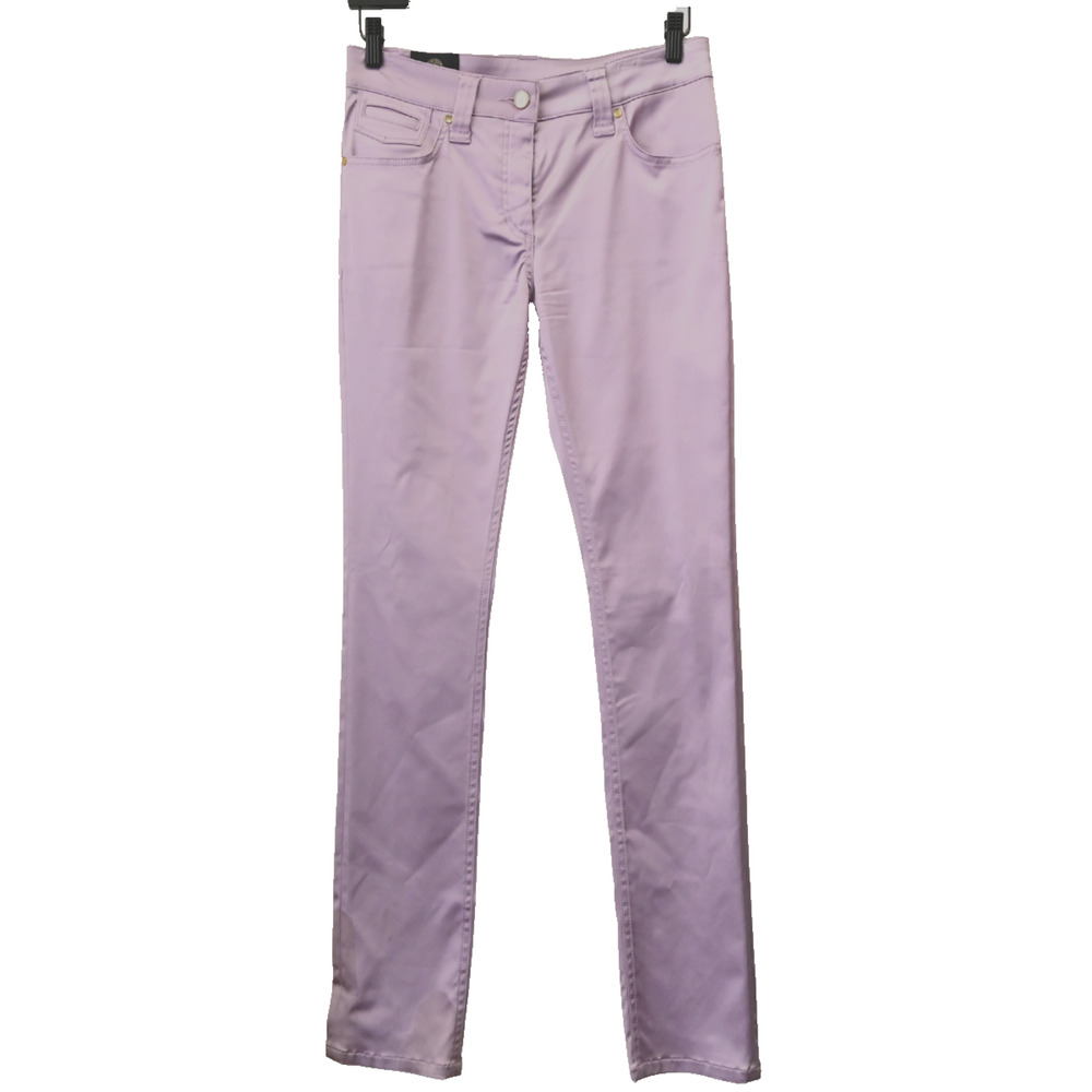 Versace Lilac Purple Satin Skinny Pants Size 28